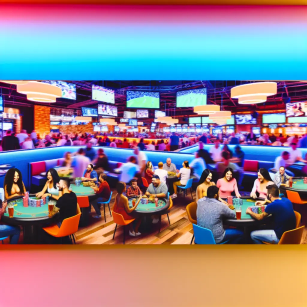 Collage of poker tables, cheering fans, and bar scenes from events at A Spades Fun.