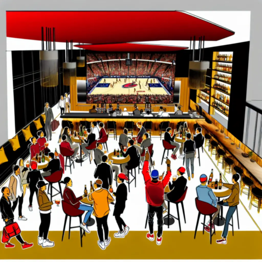 Fans watching a live sports tournament on big screens at A Spades Fun.