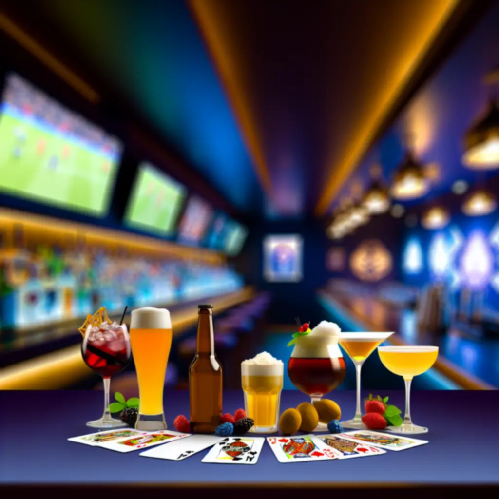 Lineup of colourful cocktails at A Spades Fun bar